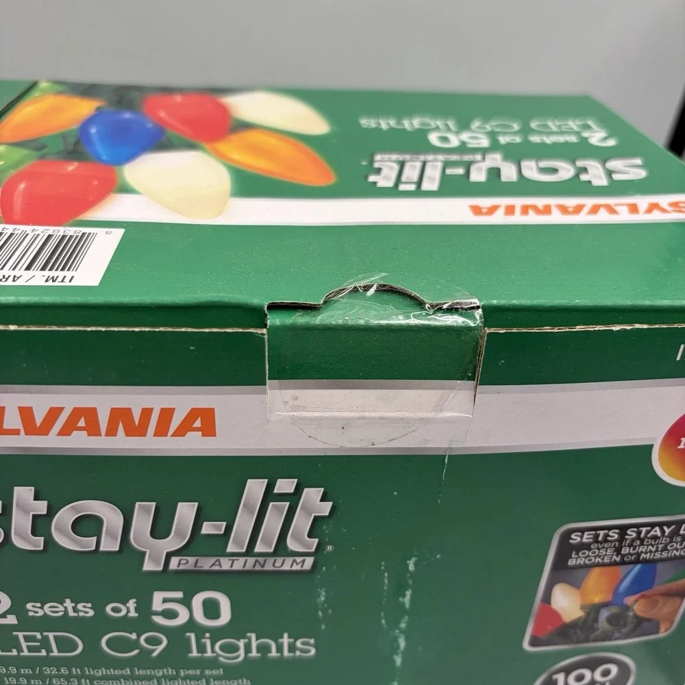 NEW Sylvania Stay-lit LED Plastic Multicolored Faceted C9 Lights 50 - (2PK)